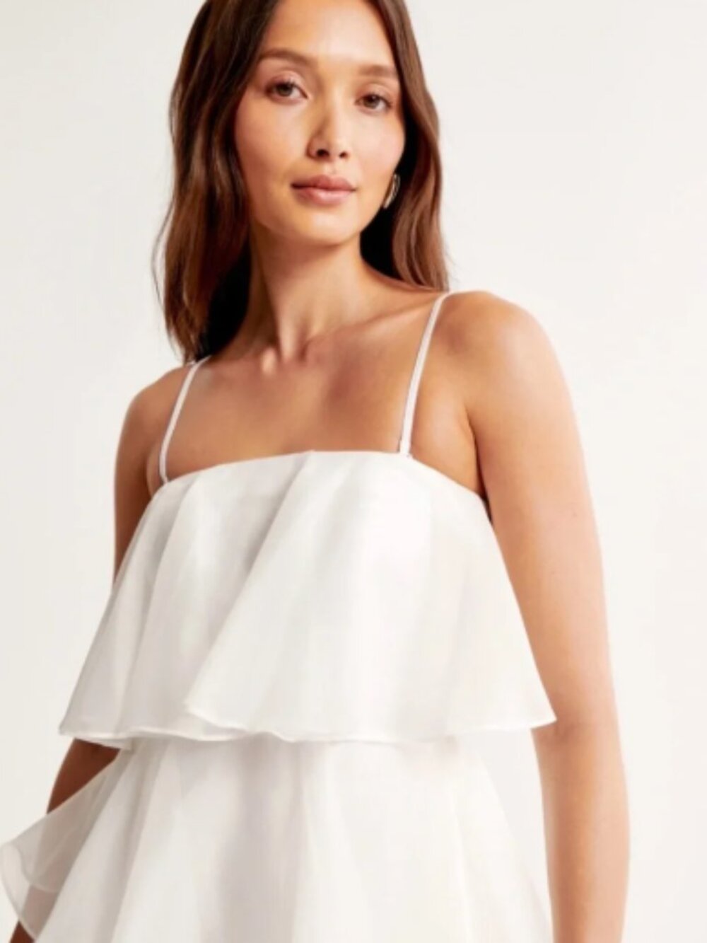 Abecrombie & Fitch Organza Tiered Strapless Mini Dress - Picture 6 of 9